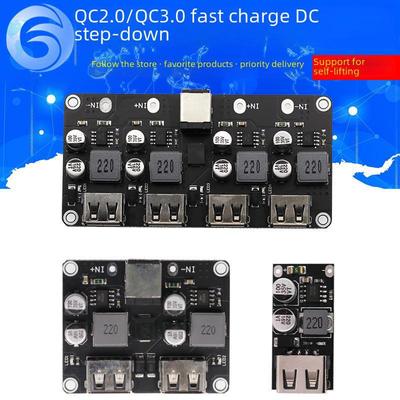 USB-Schnellladeplatine für Mobilgeräte: DC-Step-Down-Modul für QC2.0/QC3.0, unterstützt Apple & Huawei FCP.