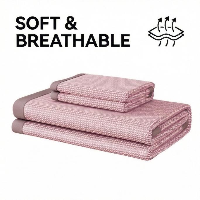 Houndstooth Ice Silk Rattan Cooling Mat, Fitted/Flat Sheet, Washable Comfort Bedding for Summer Bedroom & Dorm