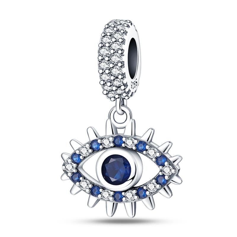 100% Rame Zircone Scintillante Occhio del Diavolo Occhio di Horus Auguri Migliori Portafortuna Perline Adatte a Braccialetti da 3 mm Gioielli Fai da Te