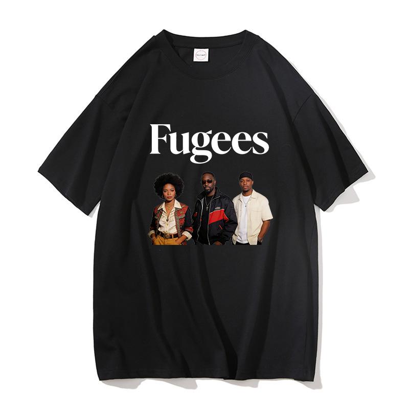 T-shirt Fugees Unisex Poliestere Primavera Estate Moda Anni '90 Hip Hop Classico Casual Manica Corta Streetwear Top Oversize