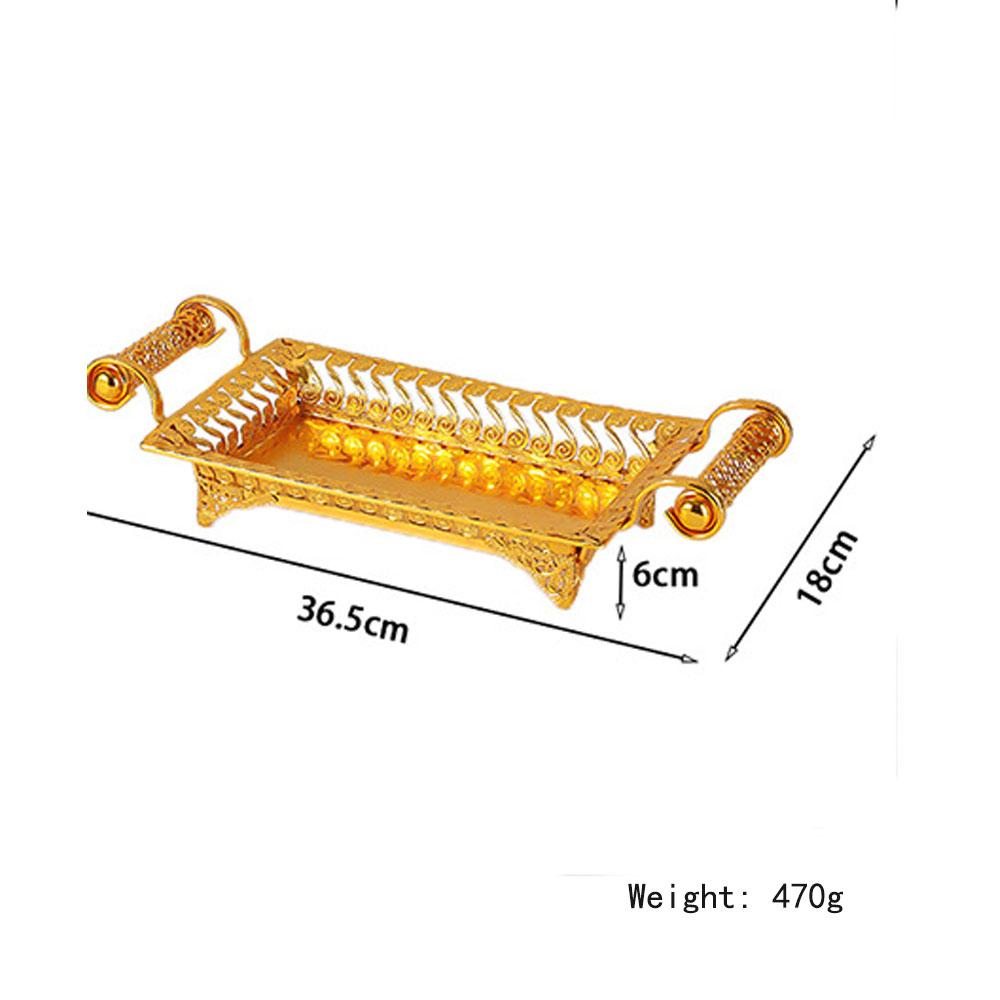 Fruit Plate Iron Fruit Serving Tray Rectangle Party Tray with 2 Handle Veggie Candy Tray for Table Dessert Snack
