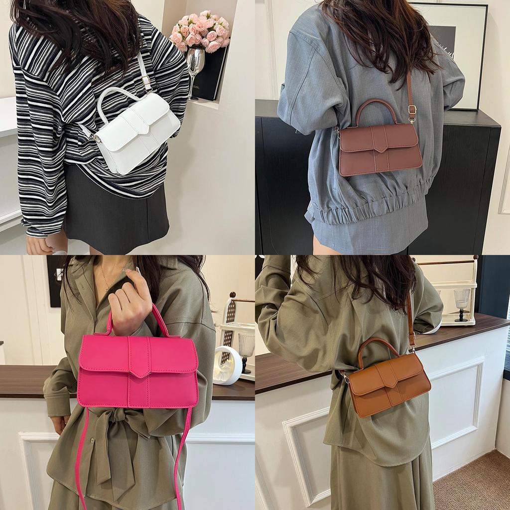 Pu Material Retro Handbag With Top Handle And Shoulder Strap For Daily Use