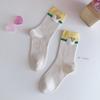 Cotton Casual Socks Harajuku Female Hoisery Cute Color Matching Double Needle Socks  Gift