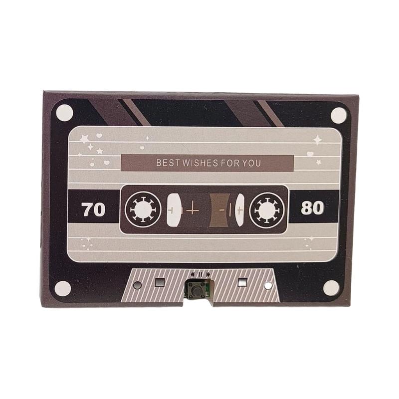 Message Recorder Card Handmade Customizable Voice Recording Cassette Tape Shaped Greeting Card for Couple