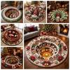3D Special-shaped Christmas Round Carpet Imitation Cashmere Santa Claus Floor Mat  Home Decor