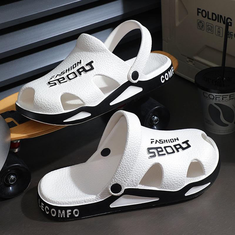 Fashion Smile Shoes For Man Plus Size Men Sandals Fashion Outdoor Beach Sandals Cave Shoes EVA Non-slip Outsole Fashion Sports Slippers