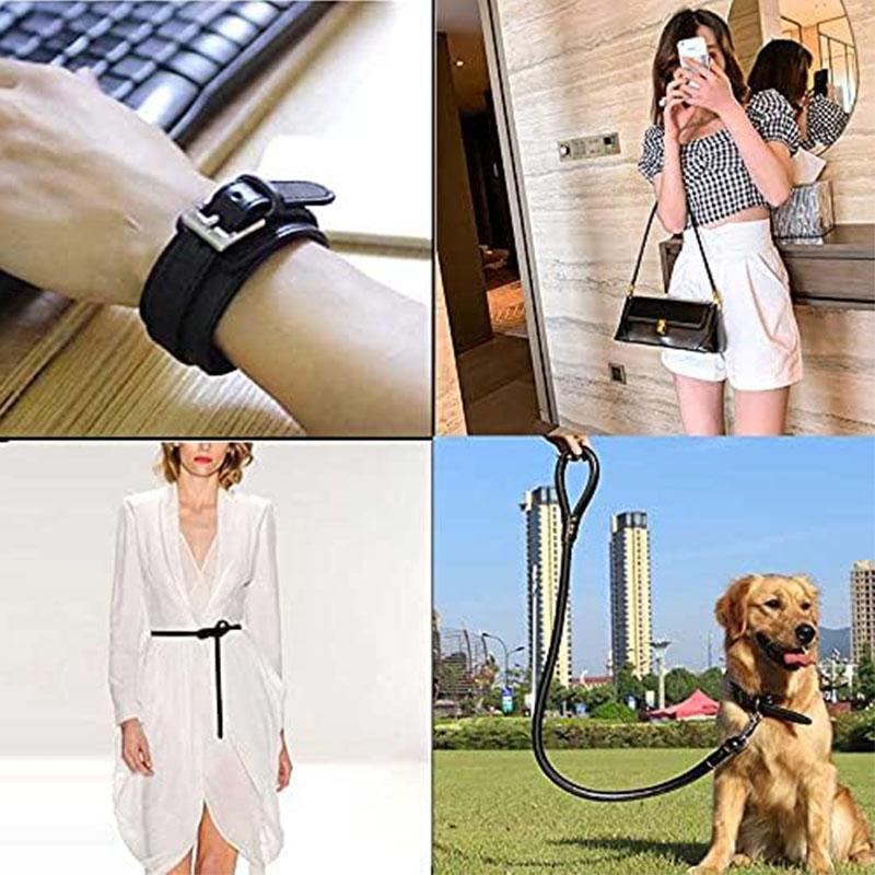 2mm Black Glossy Oak-Vegetable Tanned Full-Grain Cowhide Leather Material, Handmade DIY Keychain, Belt, Waistband, Leash, Leathe