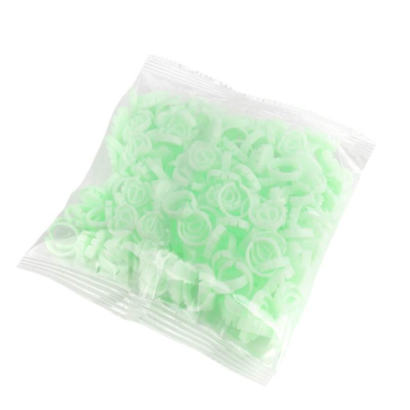 Heart-Shaped Eyelash Glue Ring Cups, 100-Pack - Eyelash Grafting & Embroidery Tools