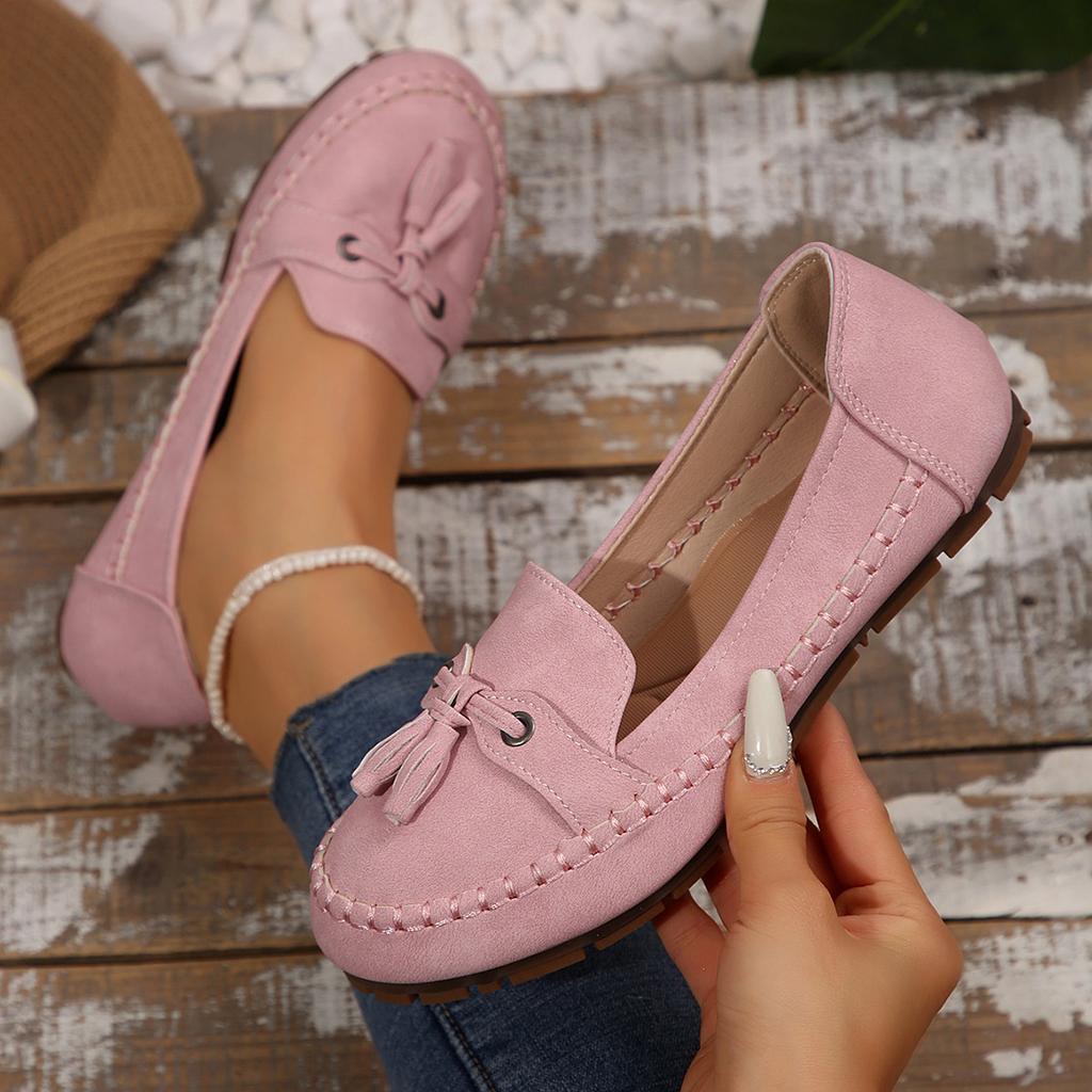 Quasten Doudou Schuhe Damen neue einpedalige lässige Lederschuhe Quasten weichbesohlte Schuhe Damen