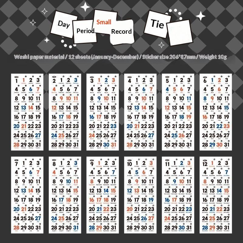 365 Dni Etykiety z Datą Naklejki dla Zwierząt - Wodoodporne Naklejki Wycinane do Planera Dziennika Scrapbookingu Dekoracja Ręcznego Konta DIY