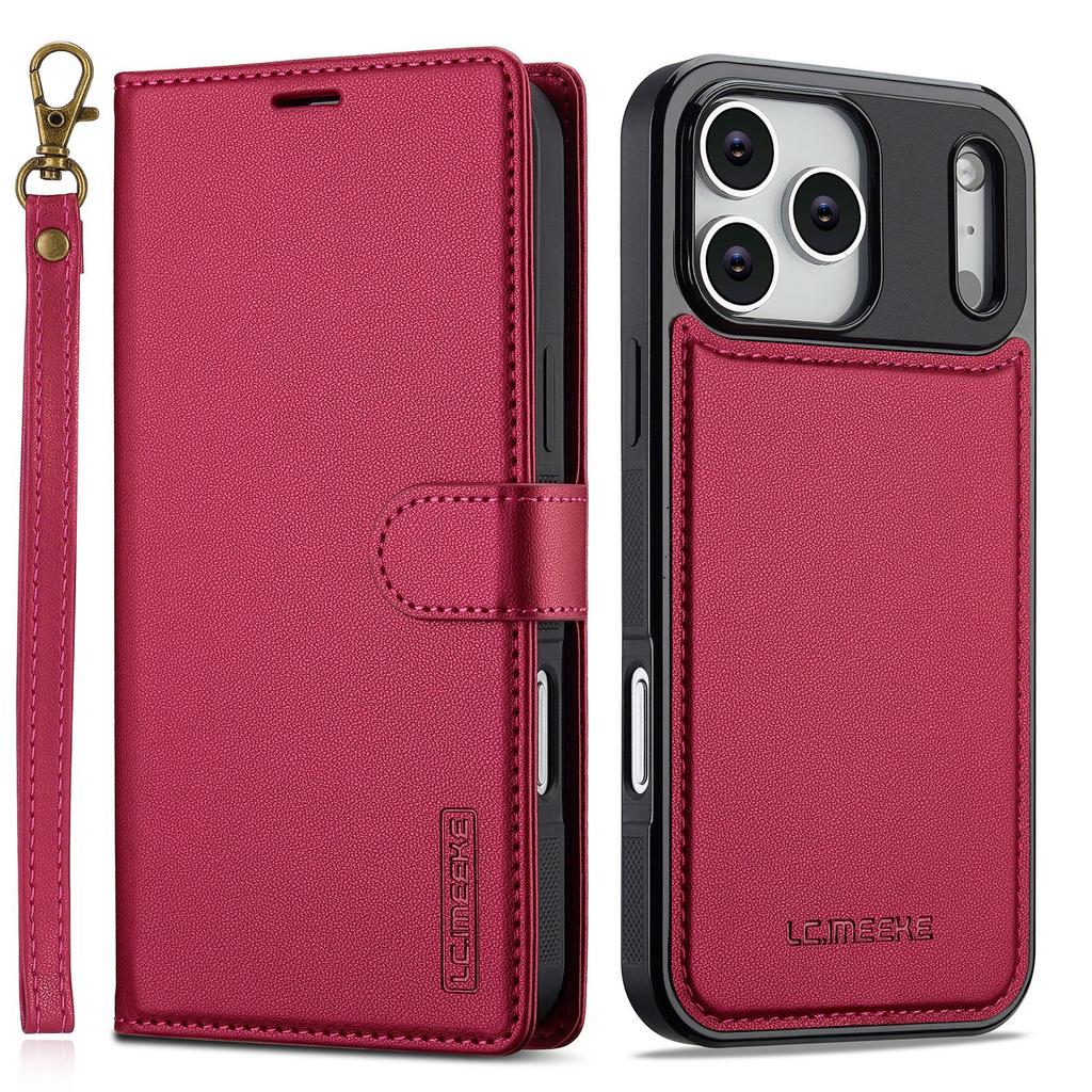 2 in 1 Detachable Leather Phone Case for IPhone 17E 16E  Air 17 16 15 14 13 12 11 Pro Max XS XR 7 8 Plus Magnetic Wallet Cover