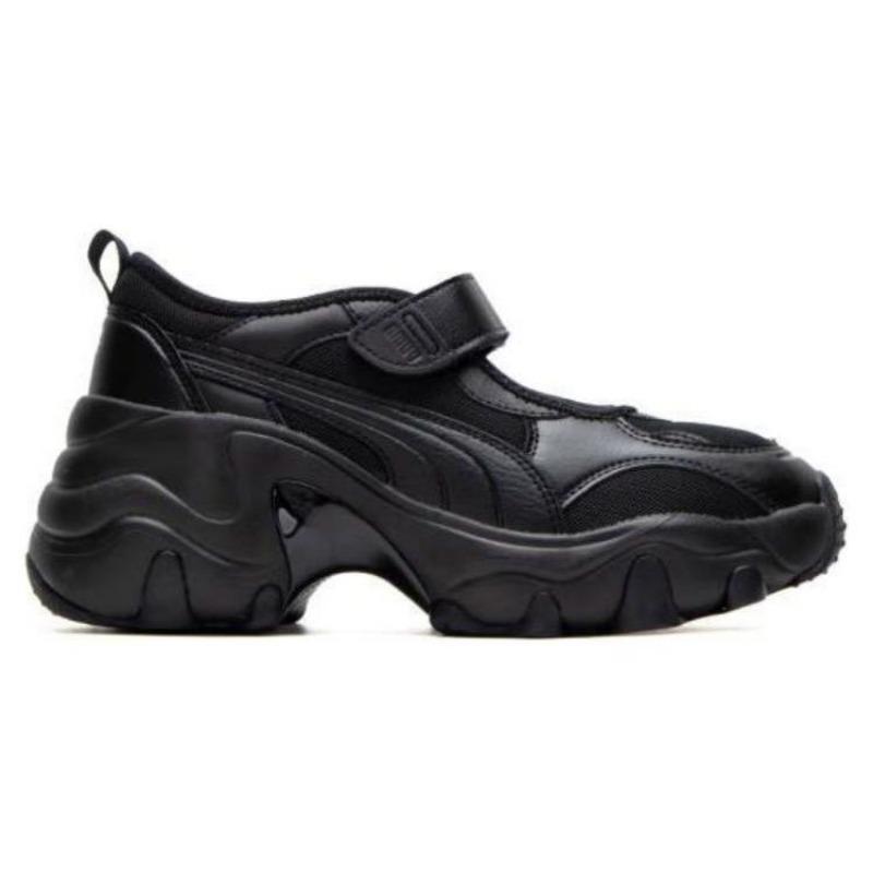 Puma Pulsar Wedge Women Low Top Daily Casual Shoes Fabric Synthetic Leather Simple Comfort Mary Jane Wear-resistant Black 398677-02