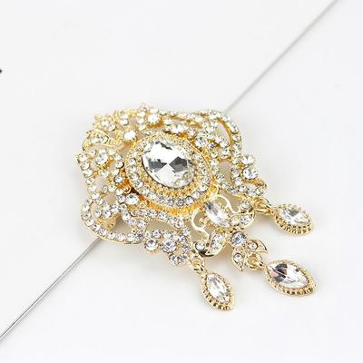 Alle Strass-Broschen mit grauen Kristallblumen, Bohemian-Stil, Bankettschmuck, Hijab-Schal-Broschen