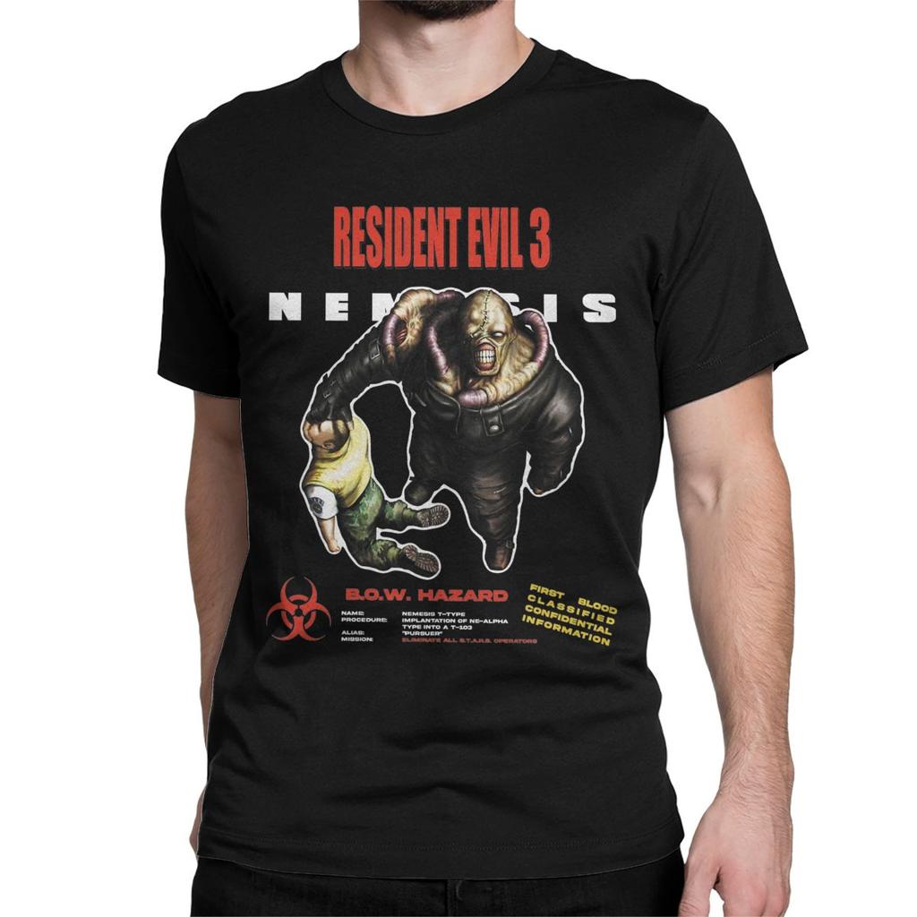 Funny Residents Evils 3 Nemesis T-Shirts for Men Crew Neck Pure Cotton T Shirts Short Sleeve Tees 4XL 5XL 6XL Clothing