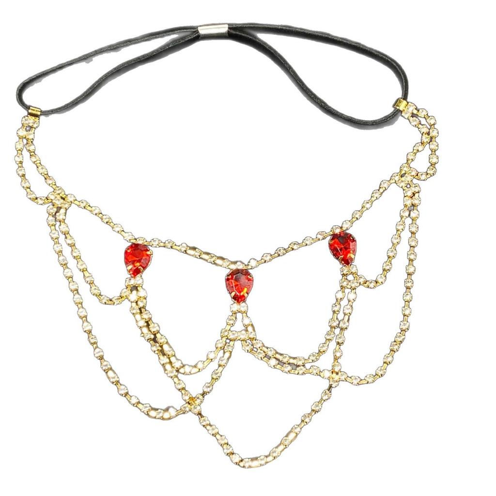 Banquet Party Luxury Sexy Multi-Layer Rhinestone Leg Chain Fashion Ladies Beach Red Water Drop Leg Chain Jewelry Accessories