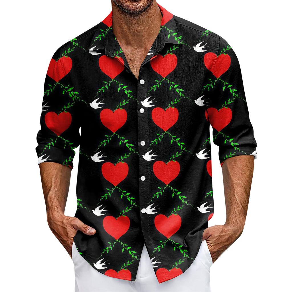 Men's Casual Button-Down Long-Sleeve Shirt