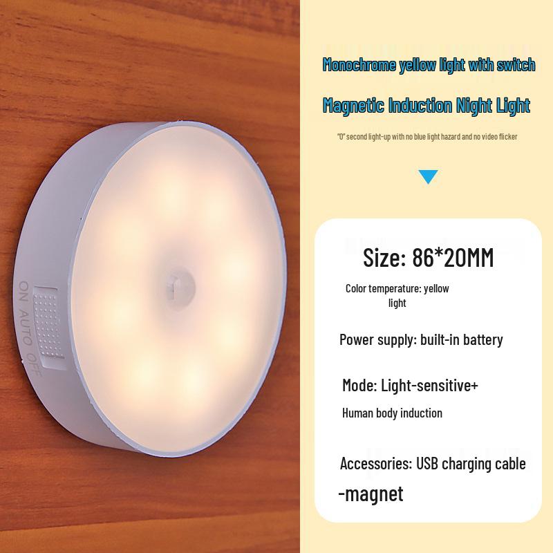 Smart LED Sensor Night Light: Automatic On/Off Bedside Lamp for Bedroom