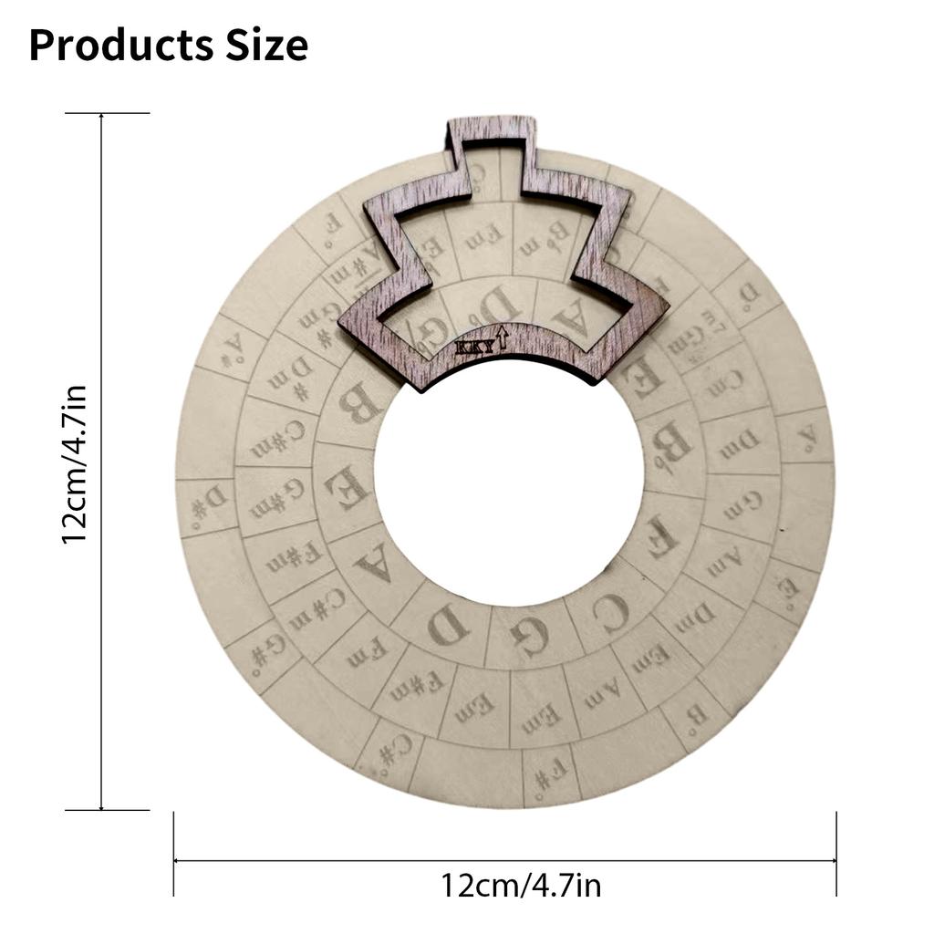 Wooden Melody Tool Music Instrument Wood Melody Maker Circle of Fifths Wheel, Circle Wooden Wheel and Musical Educational Tool