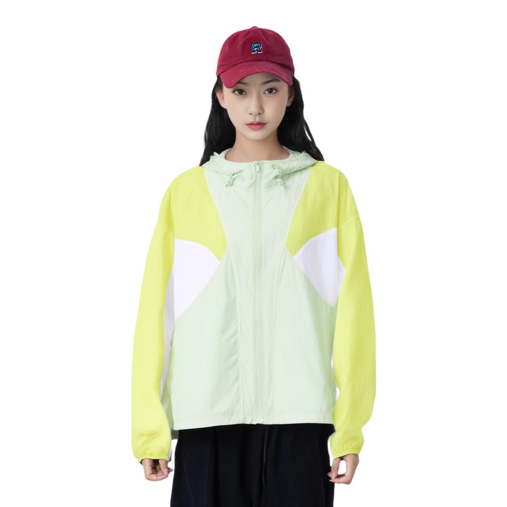 Li Ning Fitness Series Loose Comfortable Versatile Sun Protection Clothing Women Tops Standard-White Ice-Green AFDU584-5