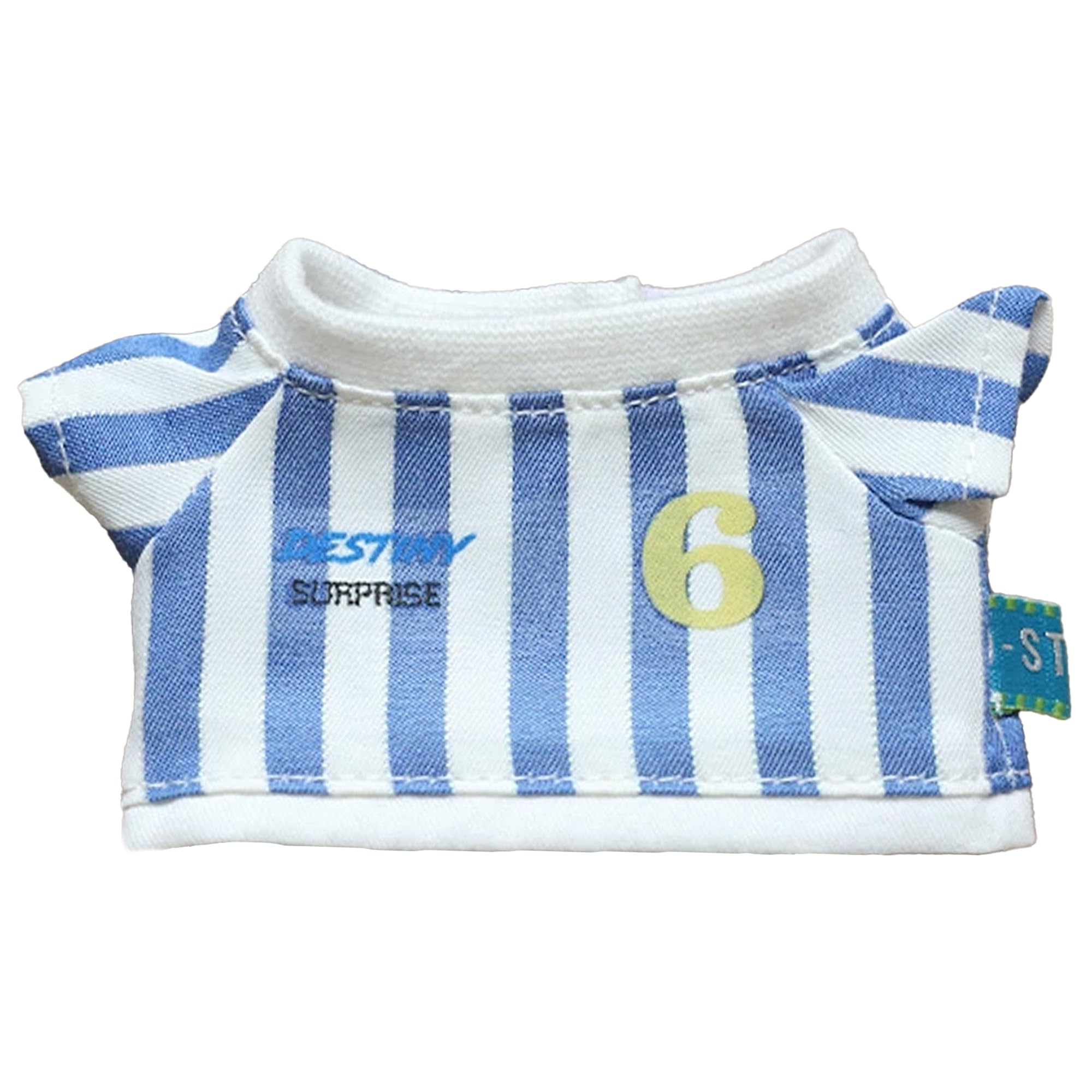 

Soccer Uniform-Style Striped Shirt, Blue, 10cm Plush Toy, Kigurumi, Accessories, Otaku, Doll, Mascot, Kpopdoll, Costume [Used]