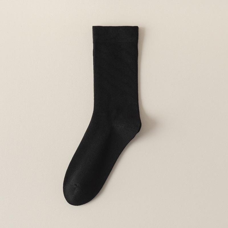 5/10 Pairs Casual Women's Mid Calf Spring Autumn Solid Color Cotton Pile Socks Anti Pilling Non Slip Pregnant Women's Bone Free Postpartum Socks