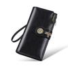 Women's High-end Genuine Leather Wallet Long Cowhide Wallet Anti-theft Brush Retro Wallet
