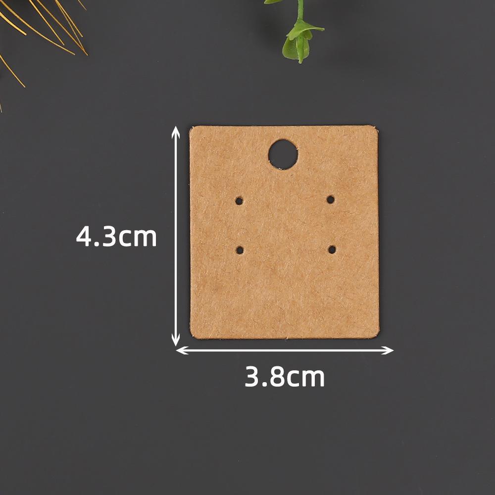 Kraft Paper Earring Display Card, Blank Label for Stud Earrings, Jewelry Packaging Hang Tag (4.3 x 3.8 cm)