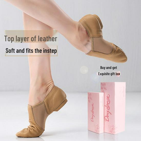 Ballett-dansesko i lerret for barn og kvinner - Myk såle, ensfarget, egnet for yoga og trening