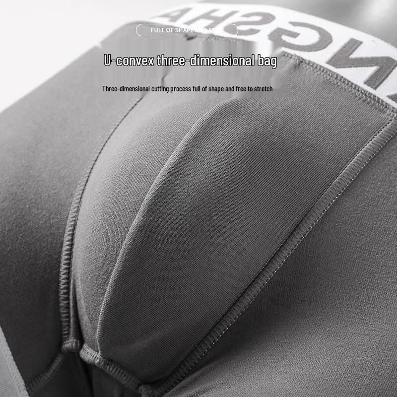 Langsha Men's Sports Cotton Boxer Briefs 4-Pack