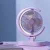 USB Desk Fan Rechargeable Quiet Small Portable Desktop Table Fan with Light for Home Travel