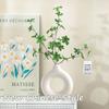 Imitation Ceramic Pure White Vase Decorative Vasen Single Branch Flower Arranging Ornament Donut Design Flowerpot Table Decor