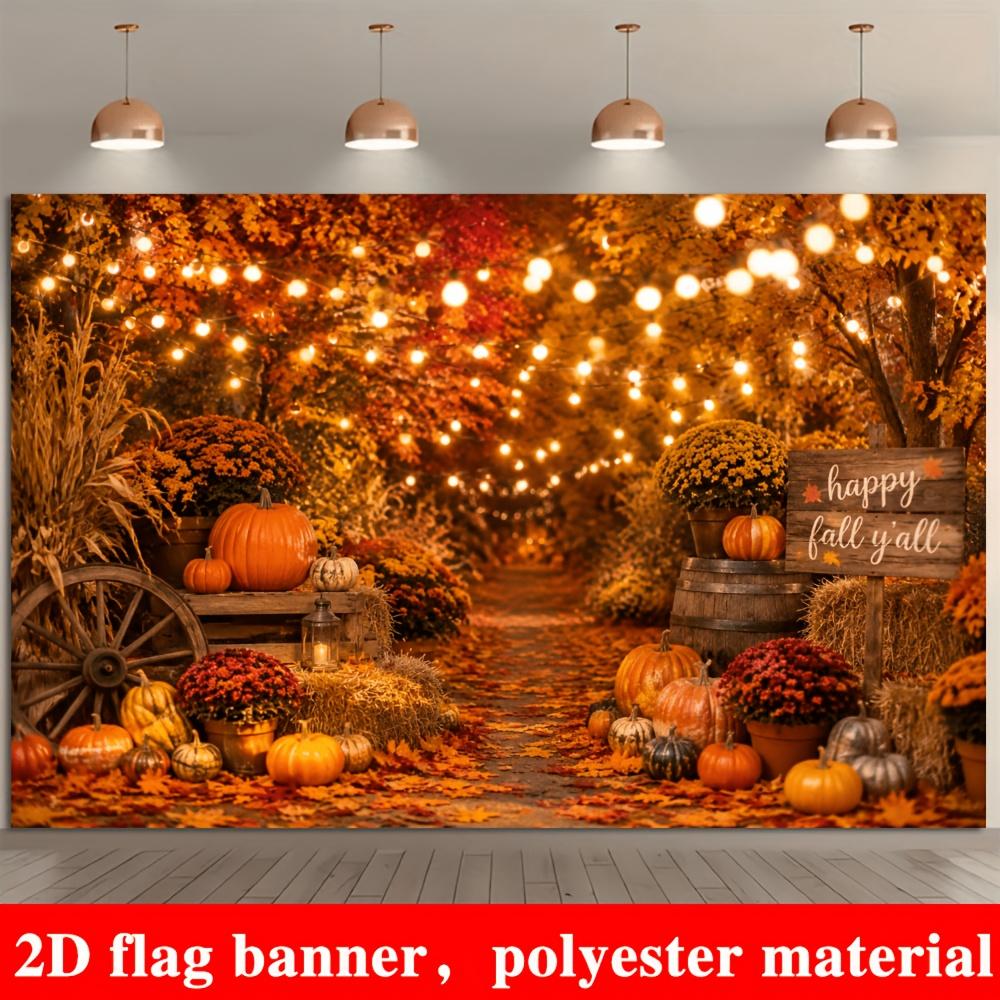 2D planar flag 2D plane - 1 piece of 2D flag background with autumn harvest theme and pumpkinszyc