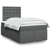 VidaXL Slat Bed Base with Mattress Dark Grey 120x200cm Fabric 3291262