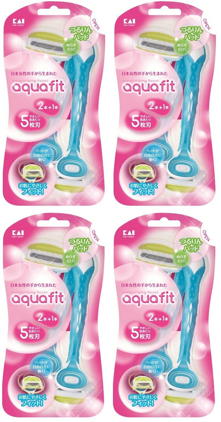 

Одноразовые бритвы KAI AQUAFIT 2 шт. x 4 шт. [Оптовая закупка] Для женщин