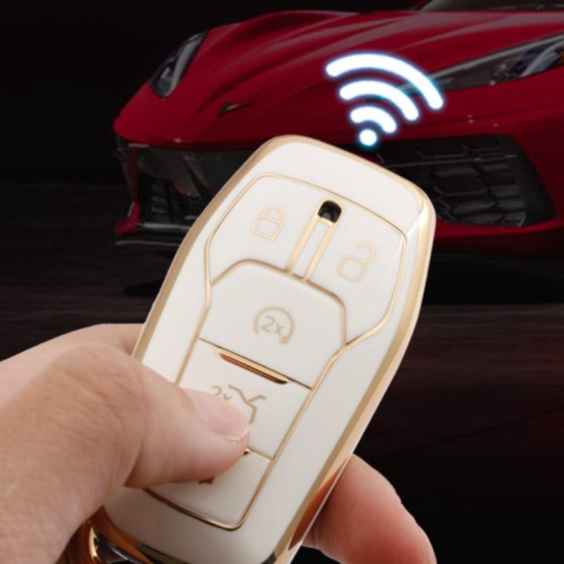 Car Key Cover Case for Ford Fusion Mondeo Mustang F-150 Explorer Edge 2015 2016 2017 2018 Car Styling Key Protection Keychain