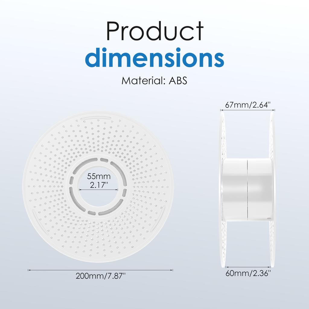 2 pièces de bobine de filament 3D réutilisable détachable, bobine creuse haute résistance et haute température pour PLA, PETG, ABS pour P1S/P1P/A1/A1 Mi