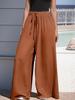 2025 Women's Four Seasons Wide-Leg Drawstring Casual Trousers