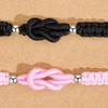 Elegant Matching Couple Bracelet With Adjustable Knot Braided Cord Handchain Jewelry Perfect For Anniversaries