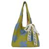 New Japanese Korean Style Beach Canvas Bag Fresh Flower Single Shoulder Bag Large Capacity Casual Vest Women's Bag