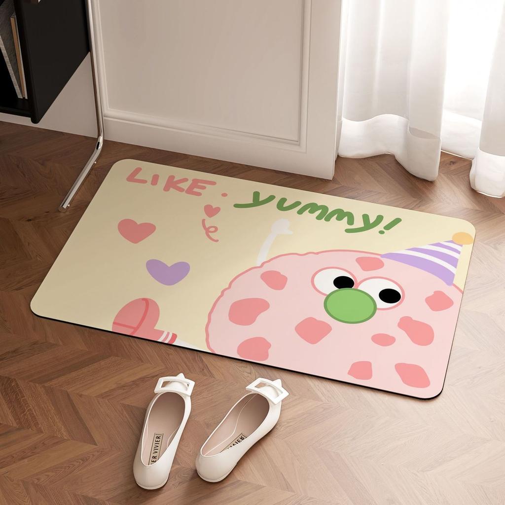 Absorbent Mat Cartoon Bear Floor Mat Home Bathroom Toilet Entrance Door Mat Anti-slip Quick-drying Soft Foot Mat