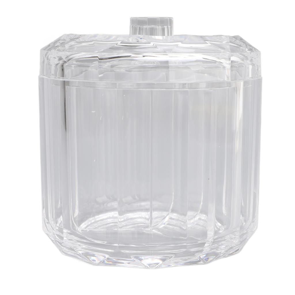 Cotton Swab Holder with Lid Clear Dust Proof Waterproof 3 Separate Compartments Cotton Balls Storage Box