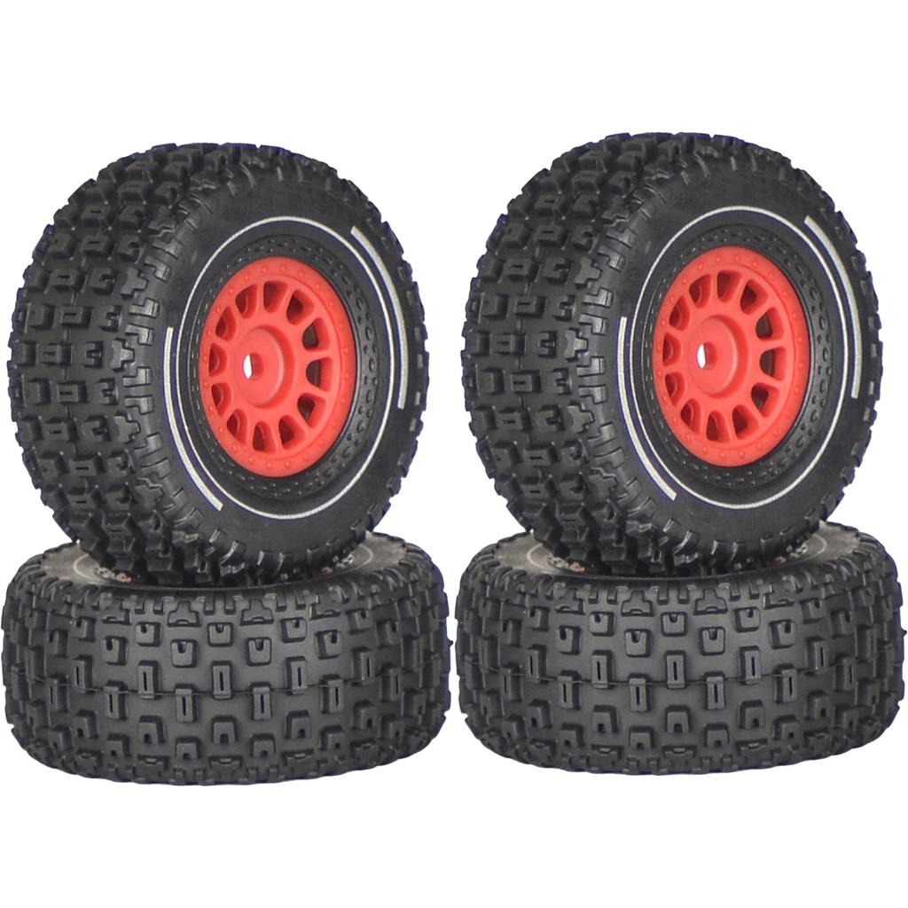 Remote Control Model Rubber Car Supplies Beadlock Wheel Mud Terrain Tires Set Wheel Tires Detachable Fine Car Parts