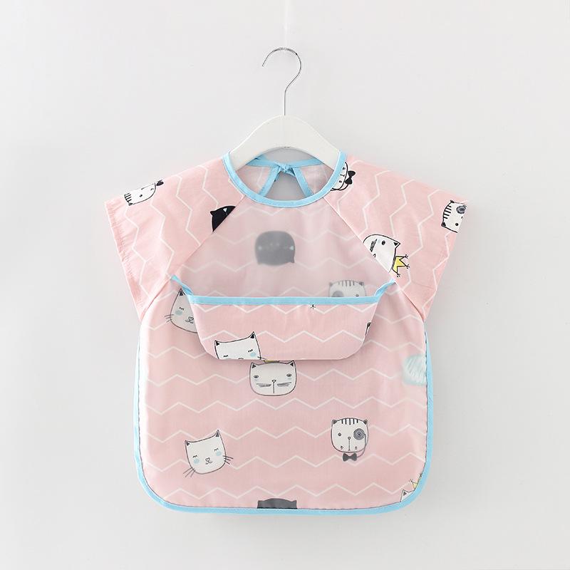 Blouse imperméable en coton à manches longues avec poche pour enfants