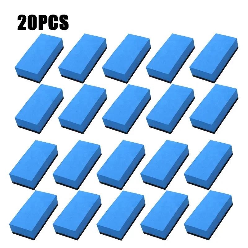 5/30PCS Car Ceramic Coating Sponge Applicator Glass Nano Wax Coat Sponges Blue Square Sponge and Cloth Car Cleaning Brush