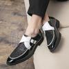 New business leather shoes British casual shoes glossy large size lazy shoes