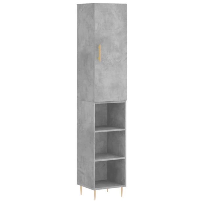 VidaXL Highboard Concrete Grey 34.5x34x180 Cm Engineered Wood 3198973