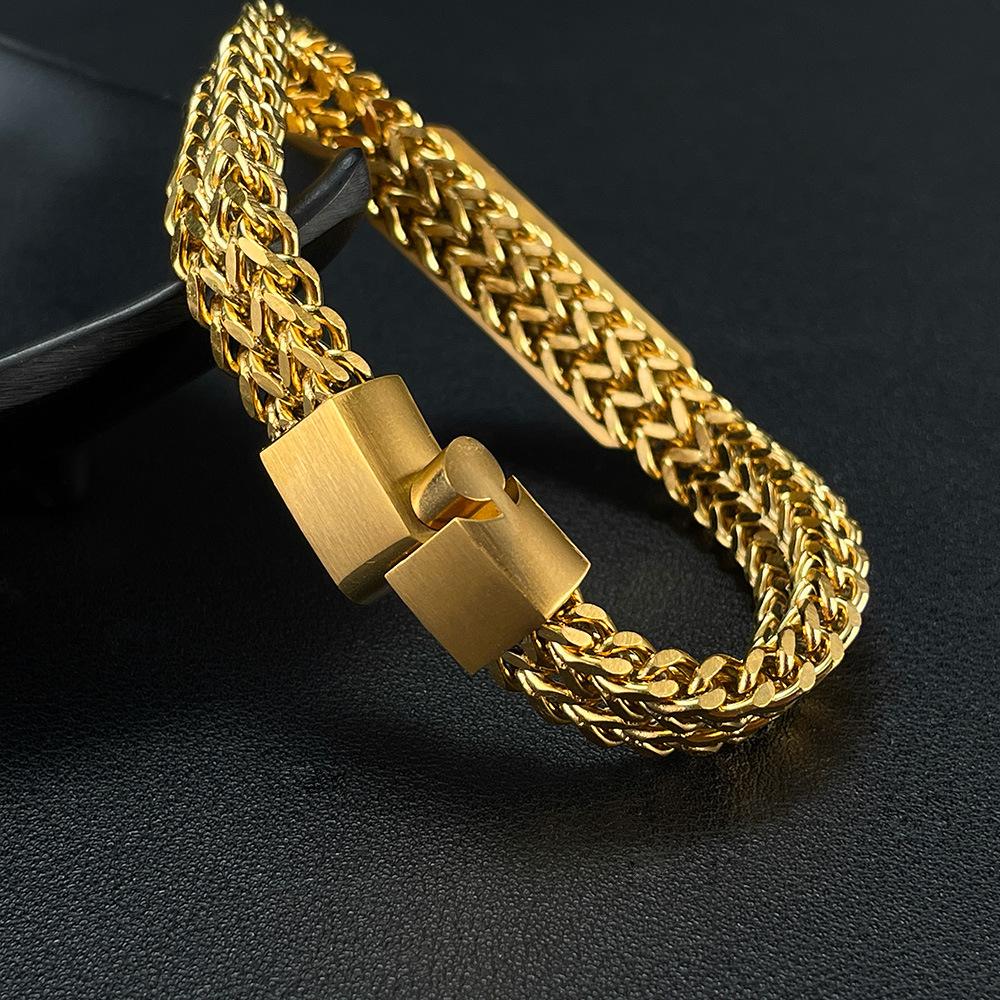 2024 New Style Men Guitar Chain Bracelet Gold Plated Stainless Steel Magnetic Clasp Chunky Miami Curb Cuban Link Chain Bracelets