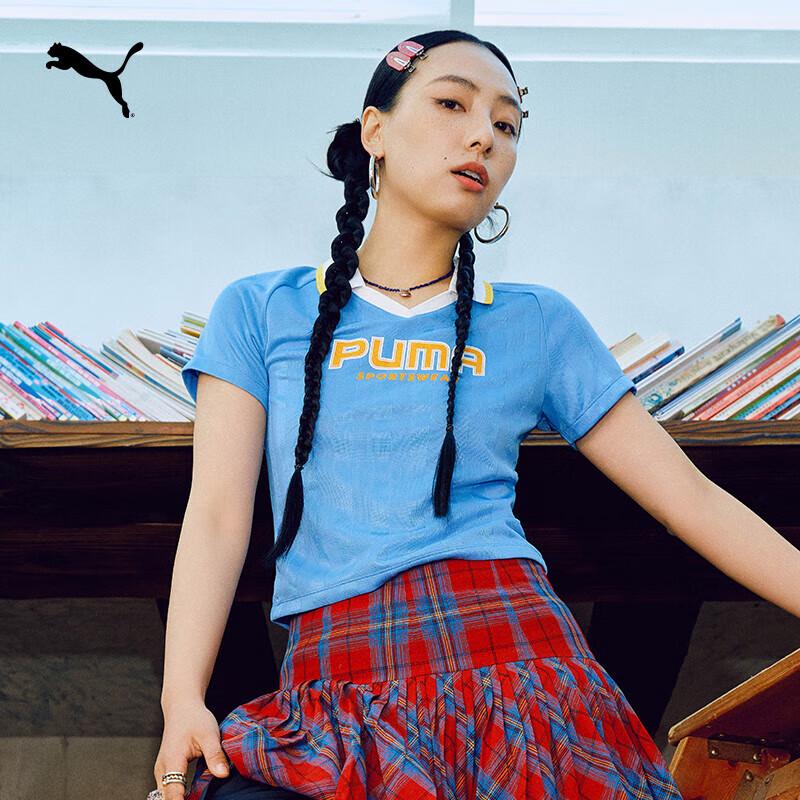 PUMA Women s Retro Striped Short Sleeve Polo Shirt 631726 L