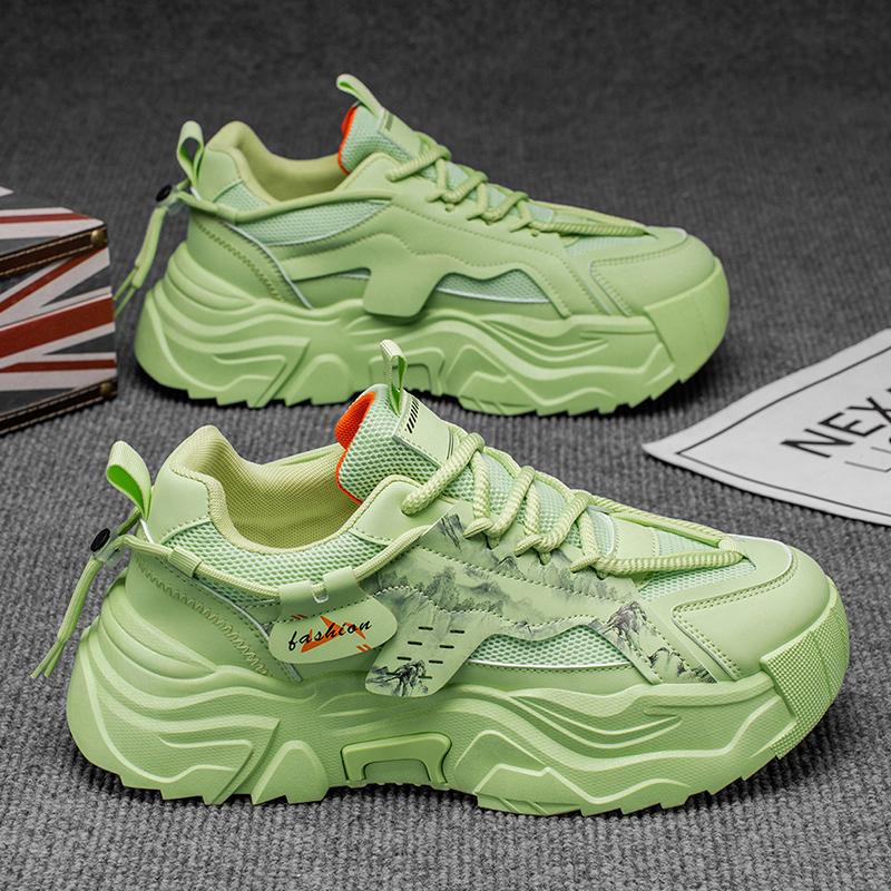 New Fashion Men 's Four Seasons Comfortable Thick Sole Shoes Students BoysTrending Soft Sole Breathable Casual Running Sneakers