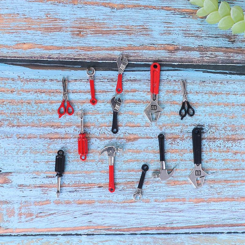 6 ks/sada Mini domeček pro panenky opravárenské sady Příslušenství Nábytek s kladivem Hračky